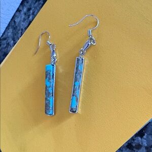 Turquoise and Silver Dangle Earrings